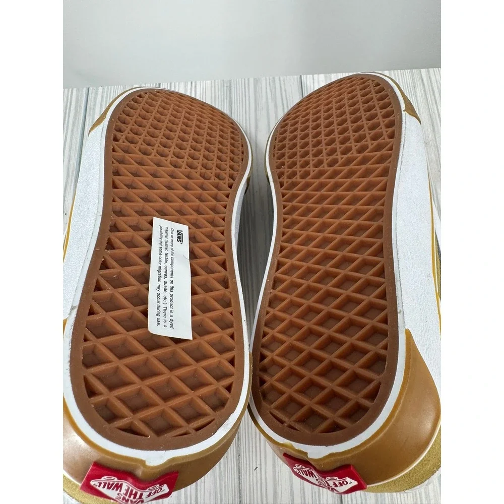 Vans Knu Skool Mega Gum Bronze White Suede Puffy Skate Shoes Mens 10 Womens 11.5